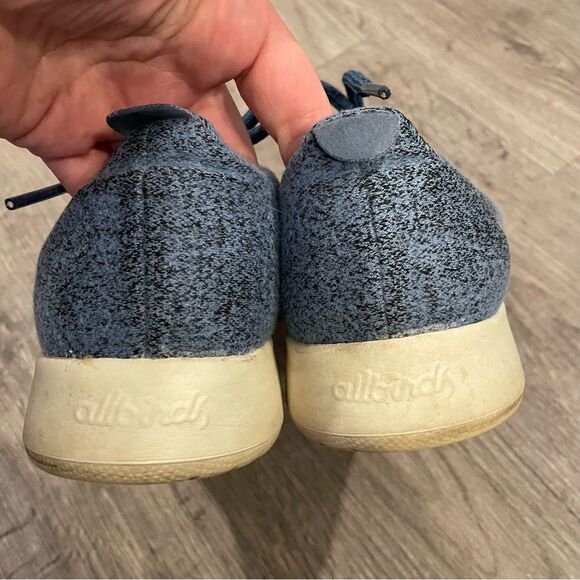 ALLBIRDS The Wool Runners Blue Heathered Wool Sneakers - Picture 8 of 10